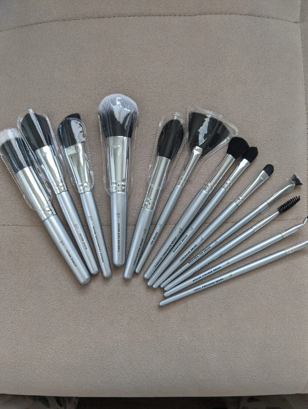 ELF Silver Handle Makeup Brush Set - 13 Piece